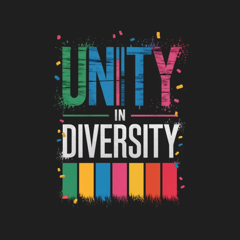 Colorful Unity in Diversity Typography Design Male Tank Top