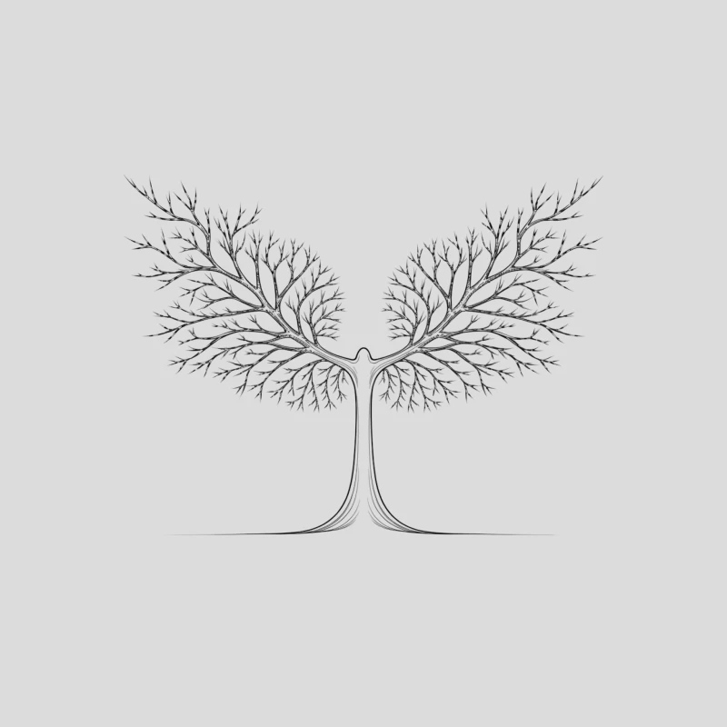 Symmetrical Tree Silhouette: Nature's Artistic Growth Baseball Cap