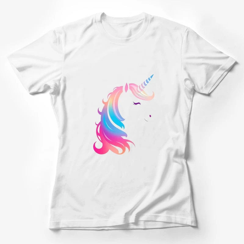 Rainbow Pastel Unicorn Silhouette Female T-Shirt