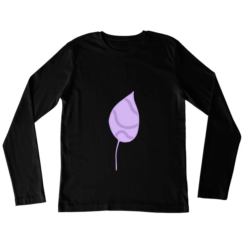 Feuille violette minimaliste Femme Manches Longues T-Shirt