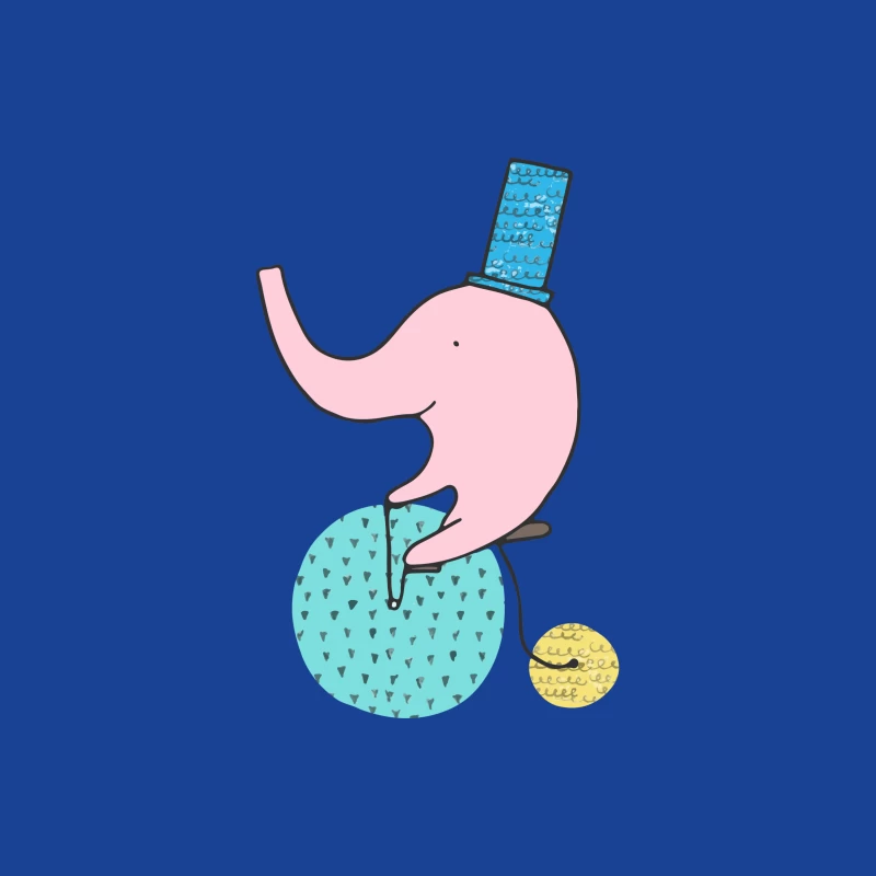 Éléphant rose jonglant sur une balle Femme T-Shirt