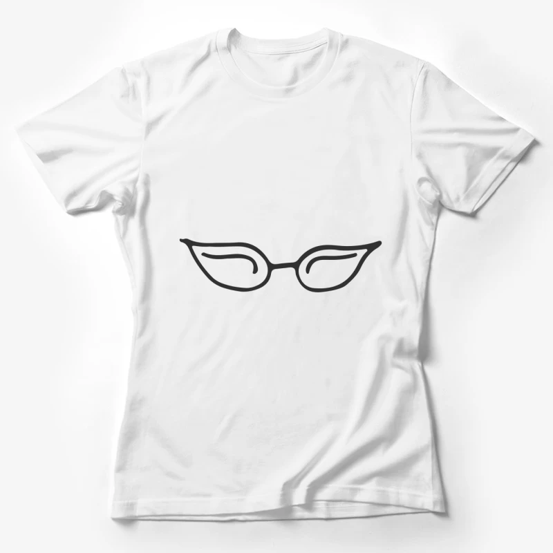 Lunettes de style œil de chat minimalistes Femme T-Shirt