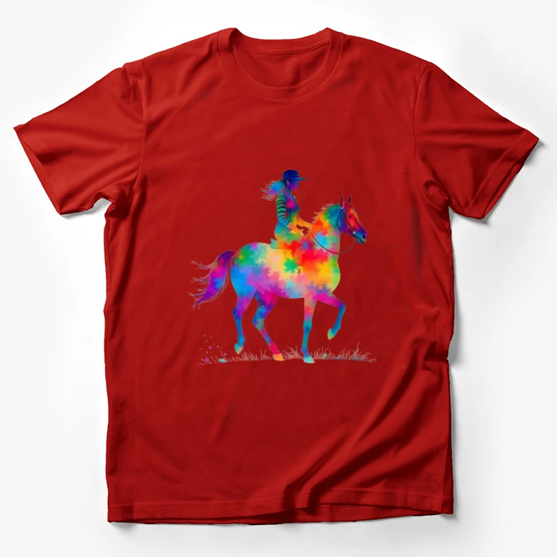 Colorful Horse Rider Male T-Shirt
