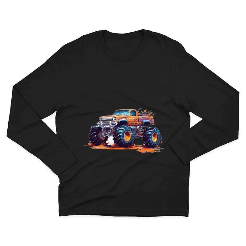 Monstertruck im Cartoon-Stil Herren Langarm T-Shirt