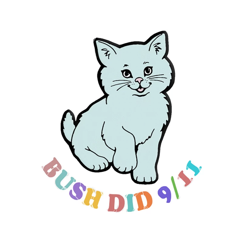 Bush Did 911 Conspiracy  Cute Cat Aesthetic Design Tapestry