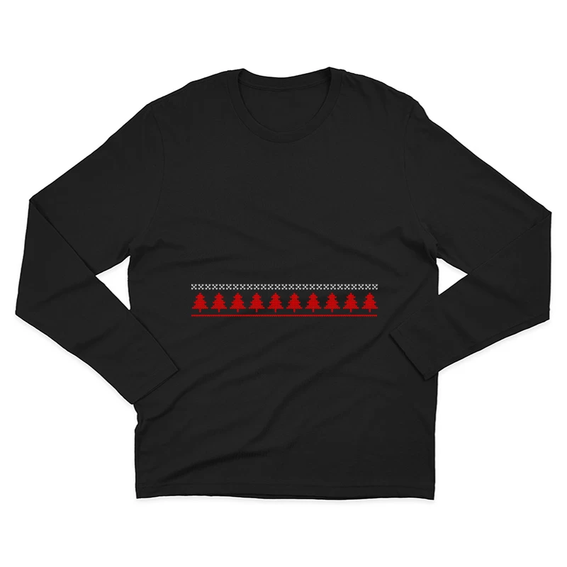 Motif de Noël en tricot rouge et blanc Homme Manches Longues T-Shirt