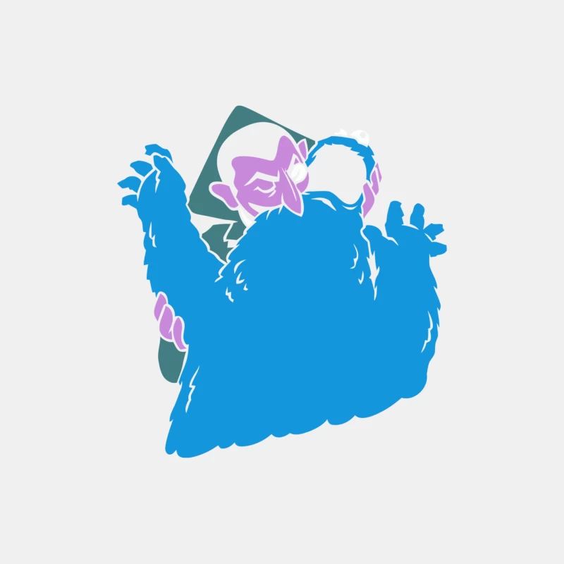 Abstract Blue and Purple Cartoon Character Silhouette Male Tank Top