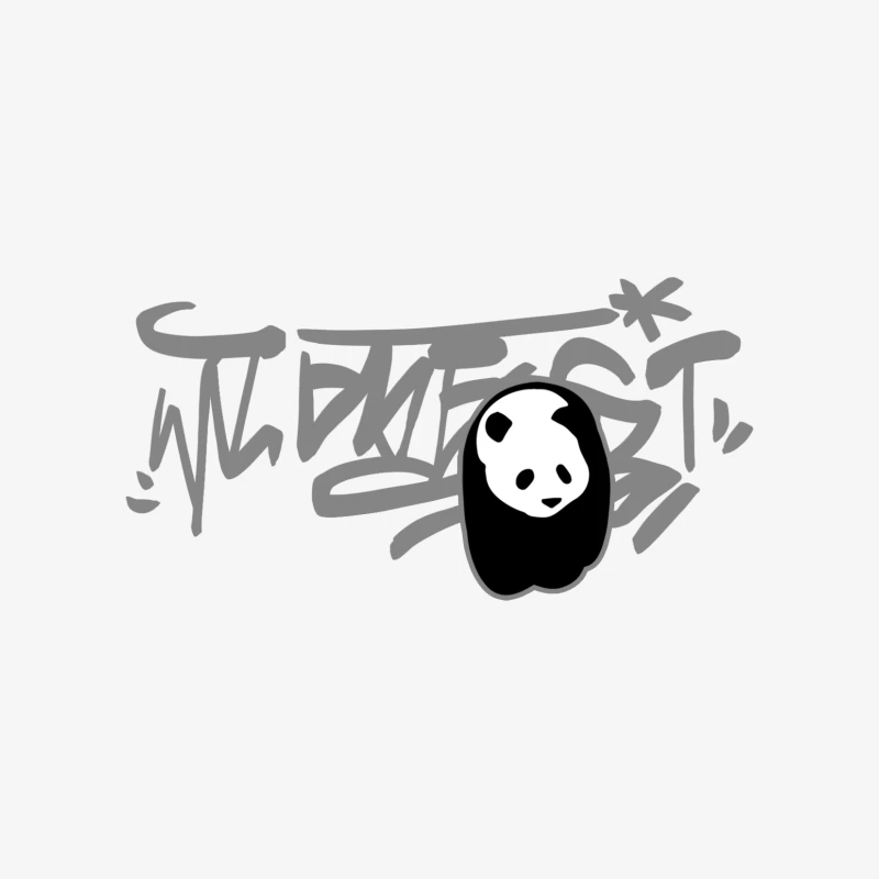 Graffiti-Panda-Design Damen Pullover Sweatshirt