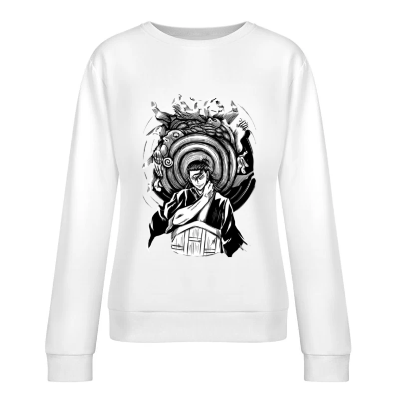 Mystischer Krieger mit Wirbelmuster Damen Pullover Sweatshirt