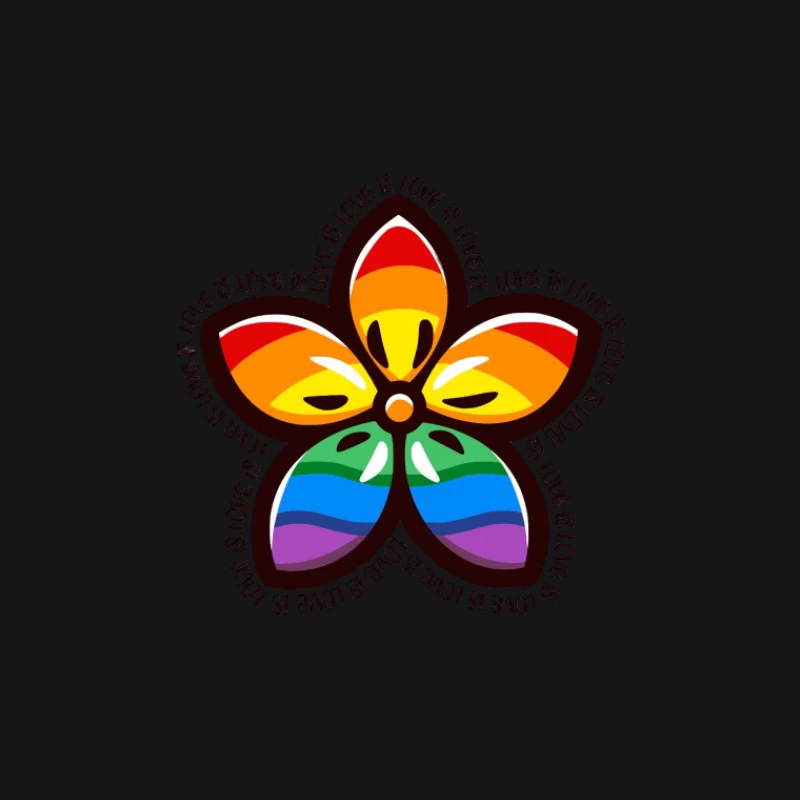Blume mit Regenbogenfarben und Botschaft Herren T-Shirt