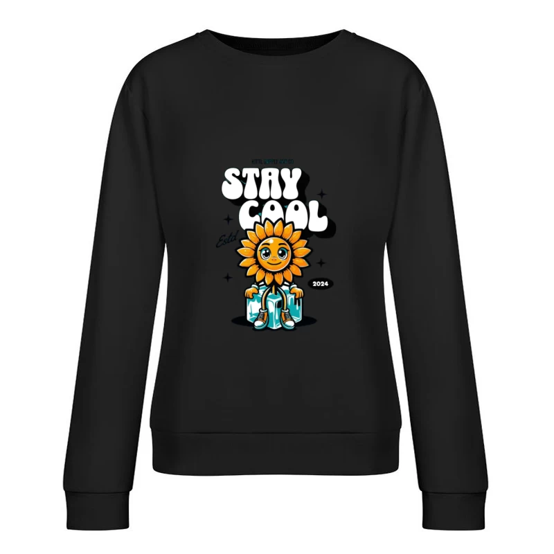 Fröhliche Sonnenblume bleibt kühl Damen Pullover Sweatshirt