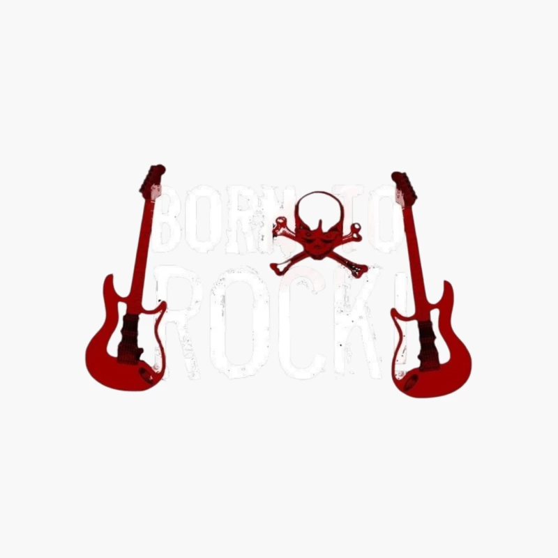 Rock Music Design Featuring Guitars and Skull Cotton Tote Bag