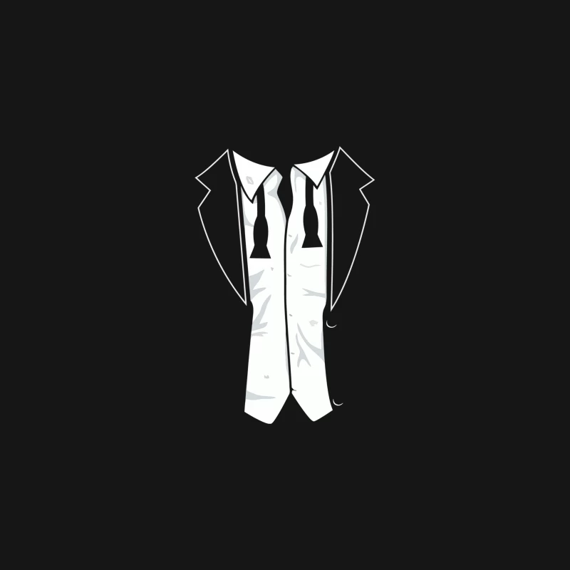 Minimalist Abstract Suit Outline in White and Grey Desk Mat