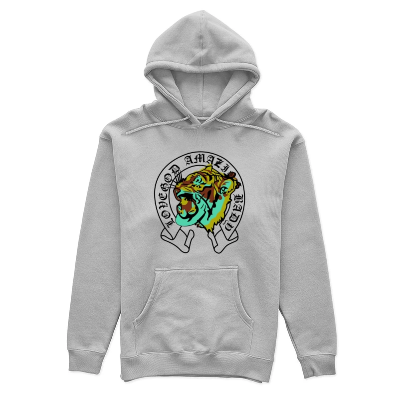 Tigerkopf Design mit Schriftzug Damen Pullover Hoodie