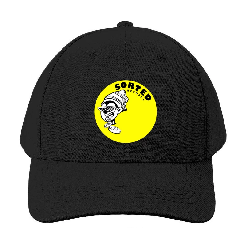 Sorted Records Label Logo with Cool Cartoon DJ Character Baseball Cap