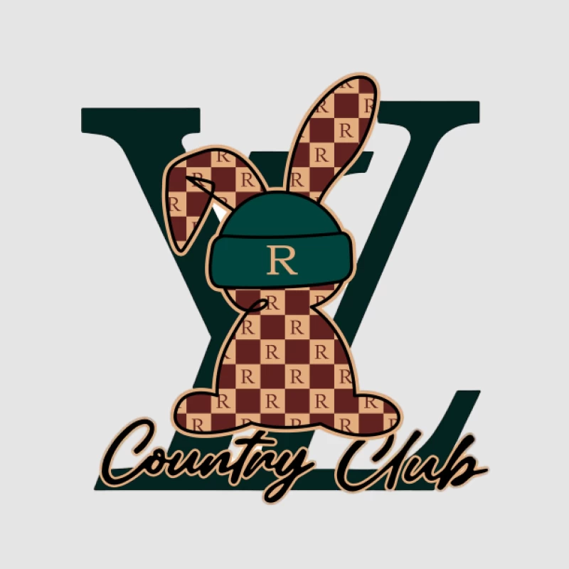Kaninchen mit R-Muster im Country Club Stil Herren Pullover Hoodie