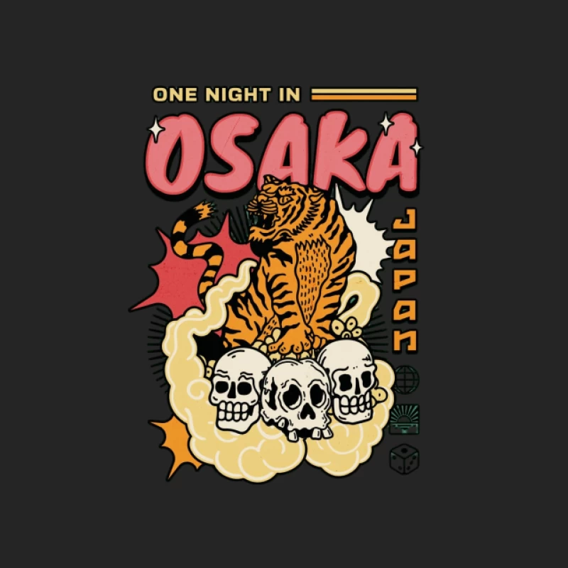 Tiger in Osaka Nacht Herren Pullover Sweatshirt