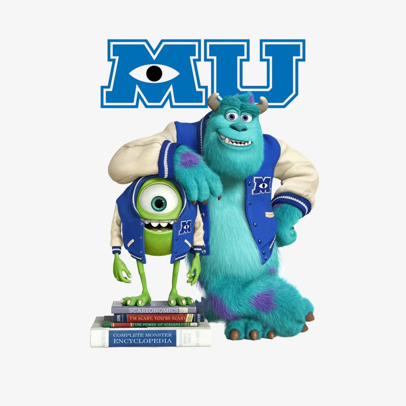 Monsters University Mascots: Mike and Sulley in College Gear Female Pullover Sweatshirt