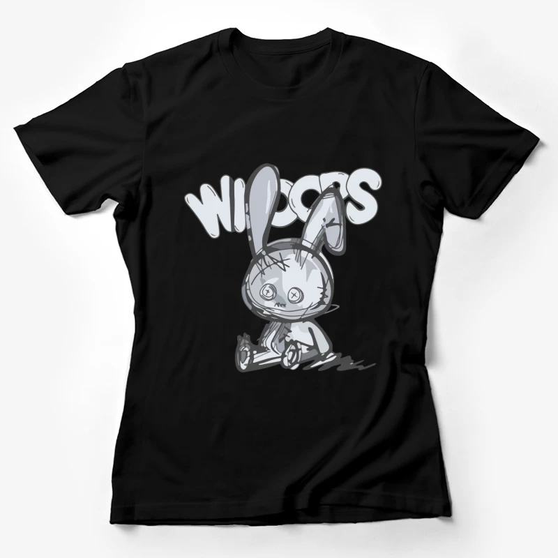 Stoffhase mit Knöpfen Damen T-Shirt