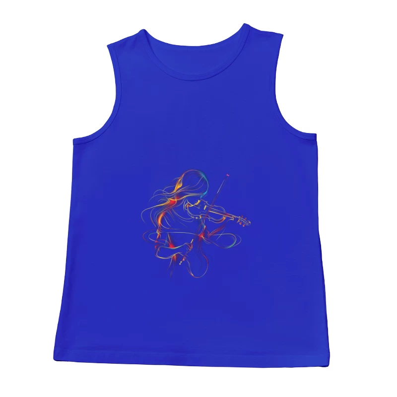 Colorful Violinist Illustration Male Tank Top