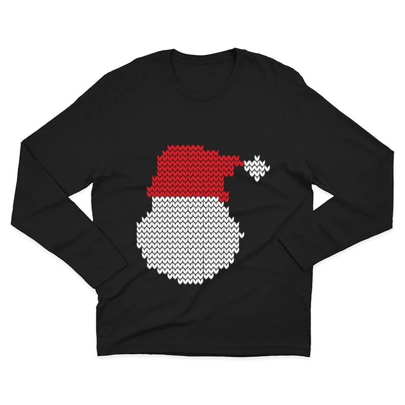 Bonhomme de neige avec chapeau de Noël en pixel art Homme Manches Longues T-Shirt