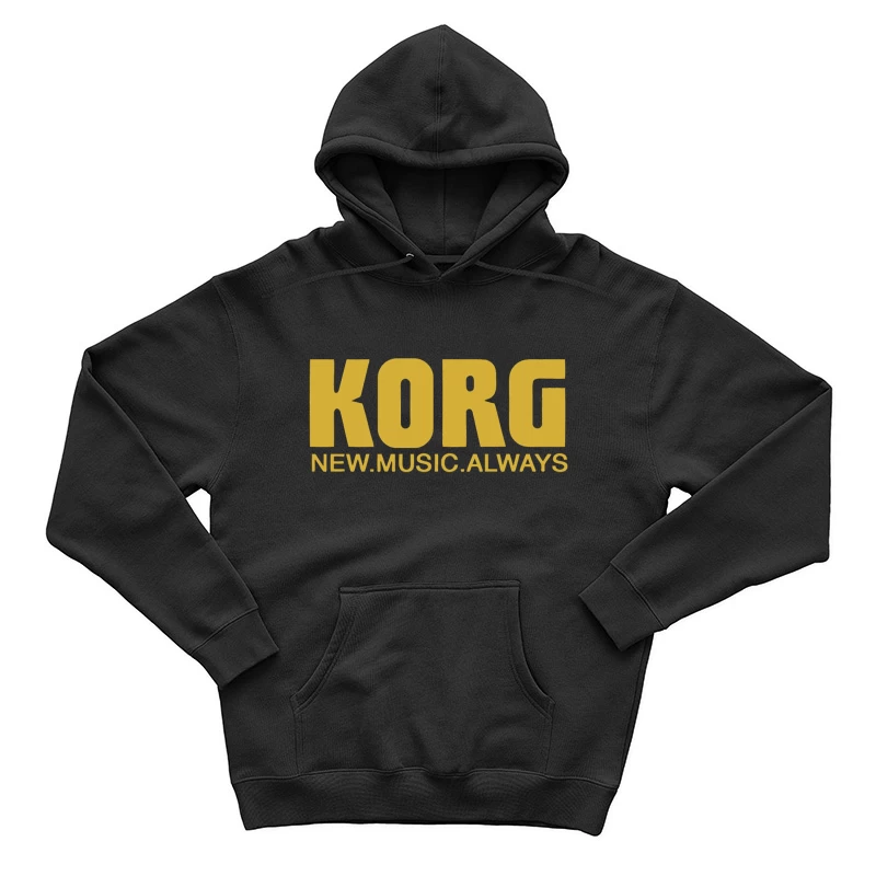 Korg Music Equipment Brand Logo in Yellow Male Pullover Hoodie