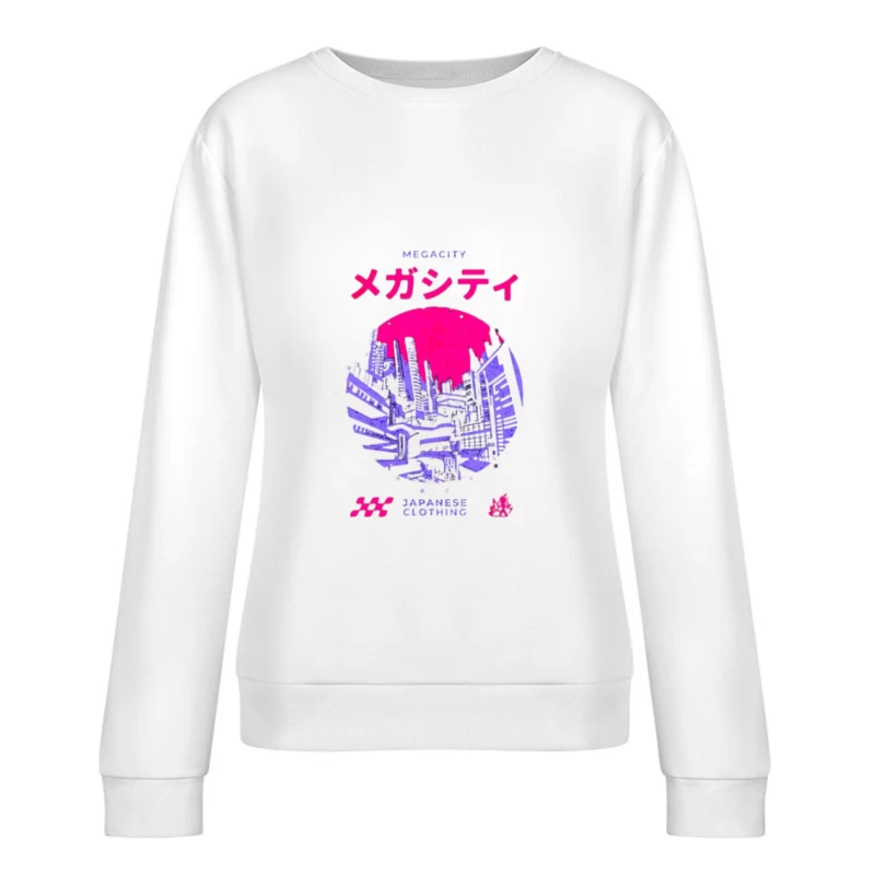 Megastadt Illustration im Retro-Stil Damen Pullover Sweatshirt