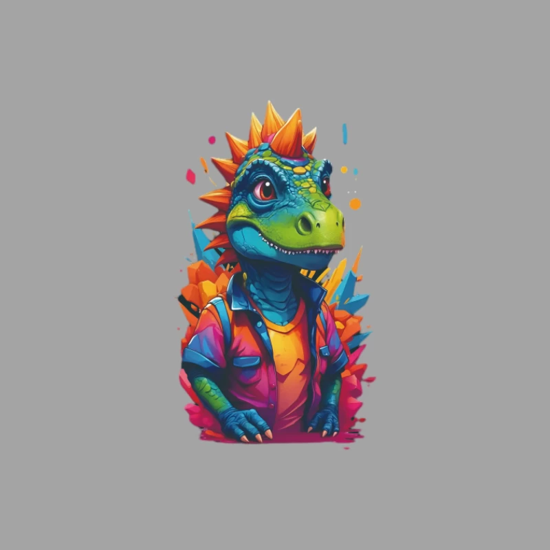 Bunter Dinosaurier mit Hemd Herren T-Shirt