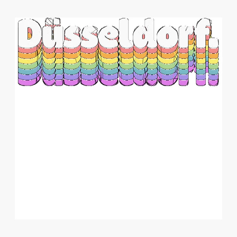 Düsseldorf  Retro Typography Design Throw Pillow