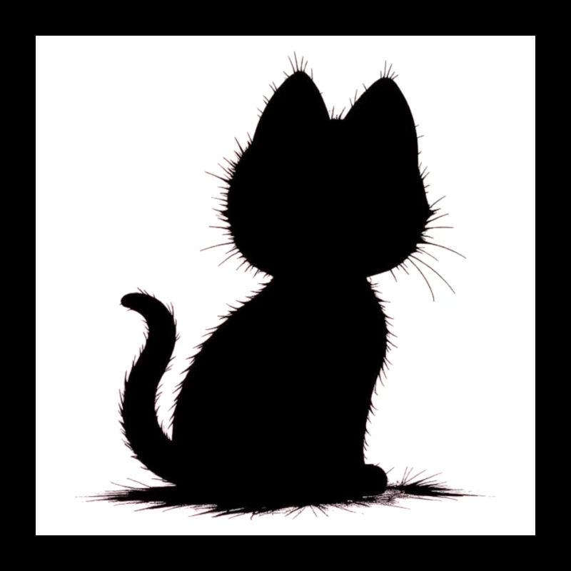 Elegant Black Cat Silhouette Pin