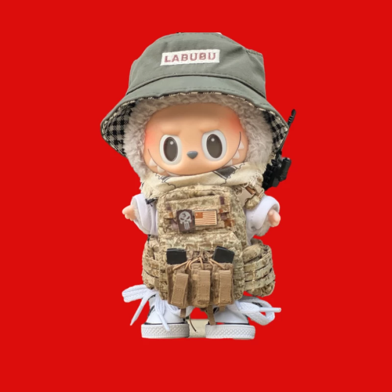 Labubu Figur in taktischer Ausrüstung Herren Tanktops