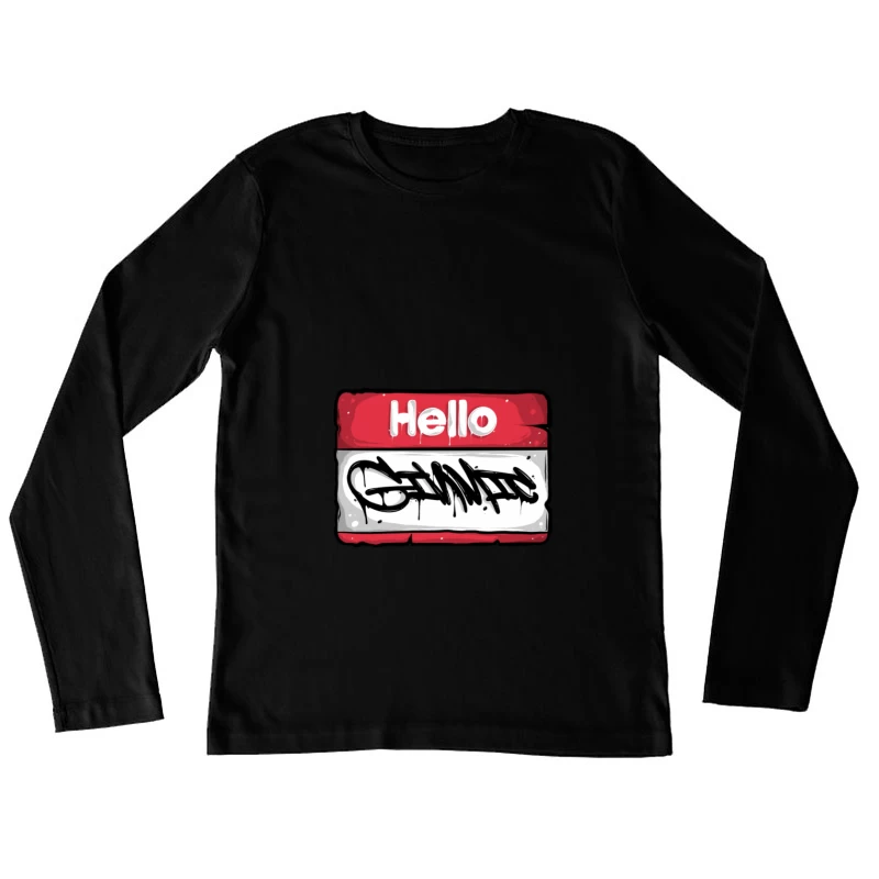 Graffiti Namensschild Kunst Damen Langarm T-Shirt