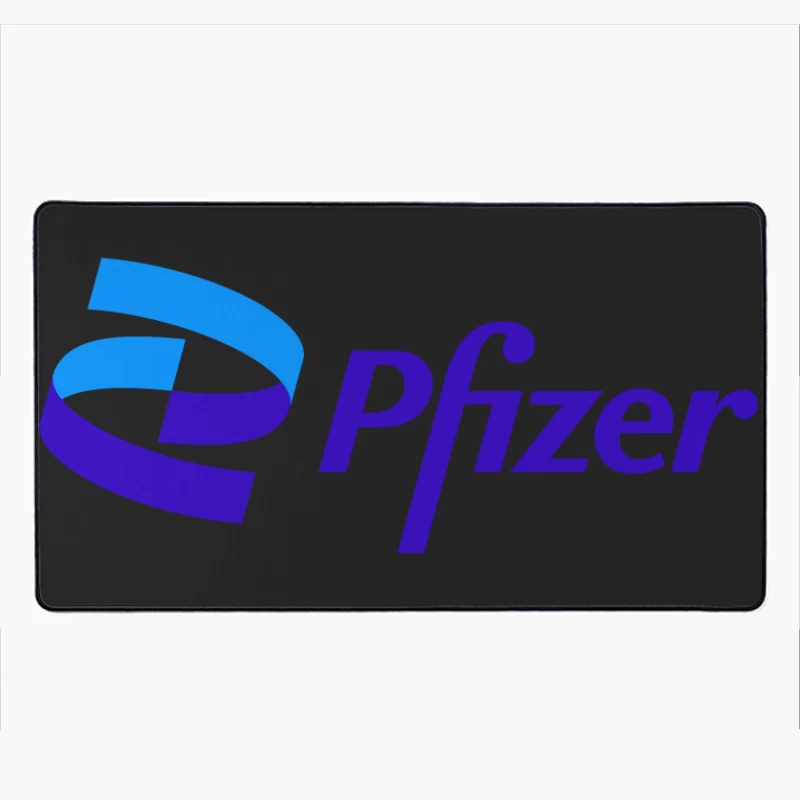 Pfizer Pharmaceutical Company Logo in Blue and Purple Desk Mat