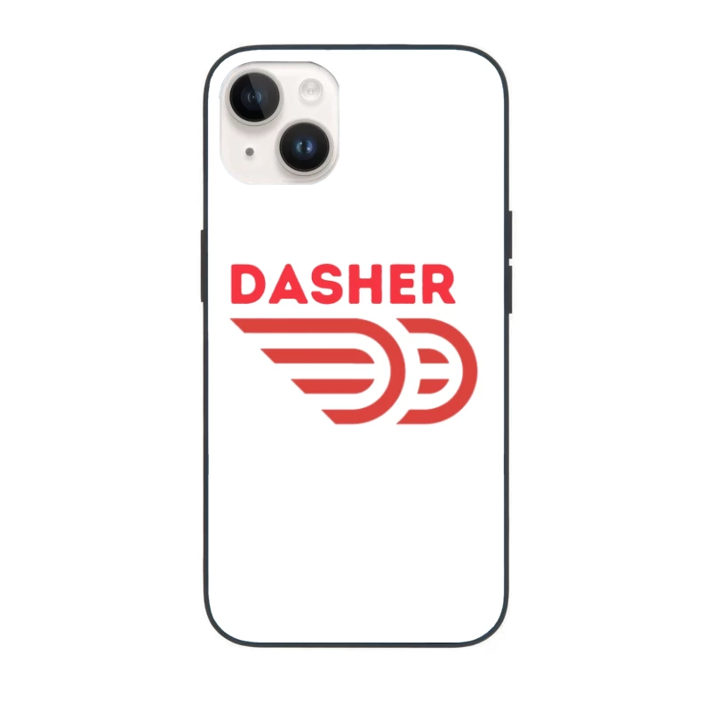 Red Minimalist Dasher Delivery Service Logo iPhone Case