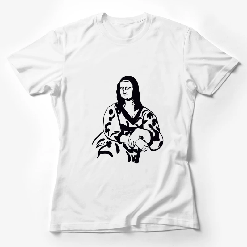 Mona Lisa Silhouette auf weißem Hintergrund Damen T-Shirt