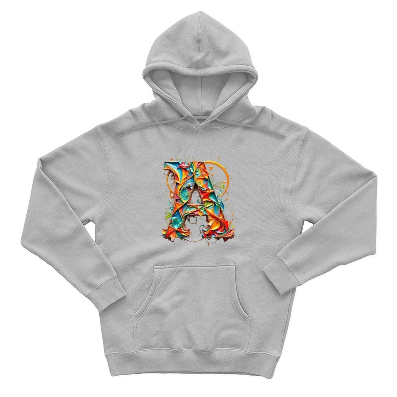 Vibrant Paper Quilled Letter A Typography Art Male Pullover Hoodie