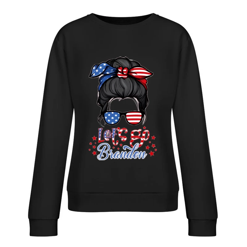 Patriotische Frisur mit Sonnenbrille Damen Pullover Sweatshirt