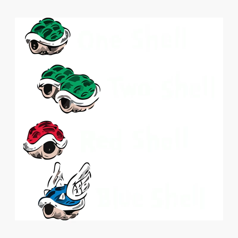 Colorful Koopa Shells from Mario Kart: Iconic Video Game Power-ups Throw Pillow
