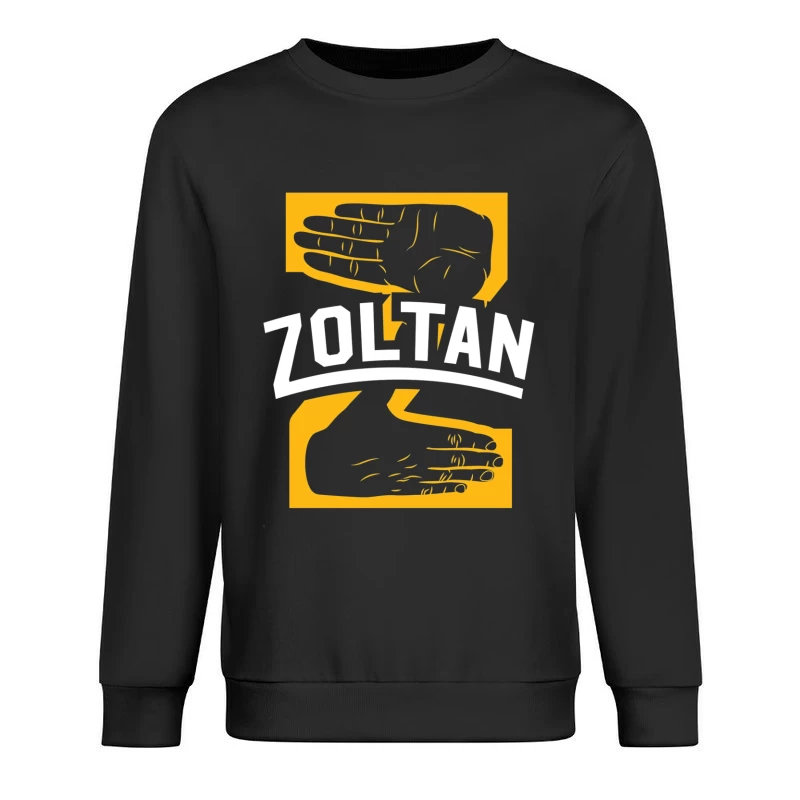 Zoltan Mystical Hand Reading Logo Design in Yellow and White Male Pullover Sweatshirt