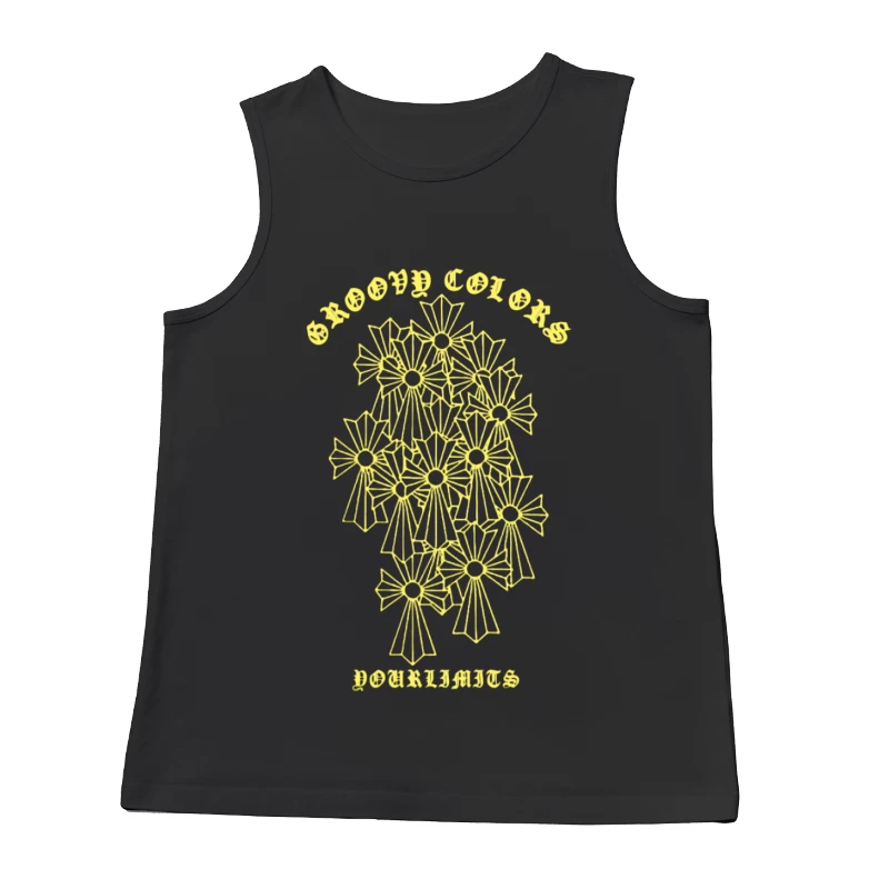 Retro Blumenmuster mit Schriftzug Herren Tanktops