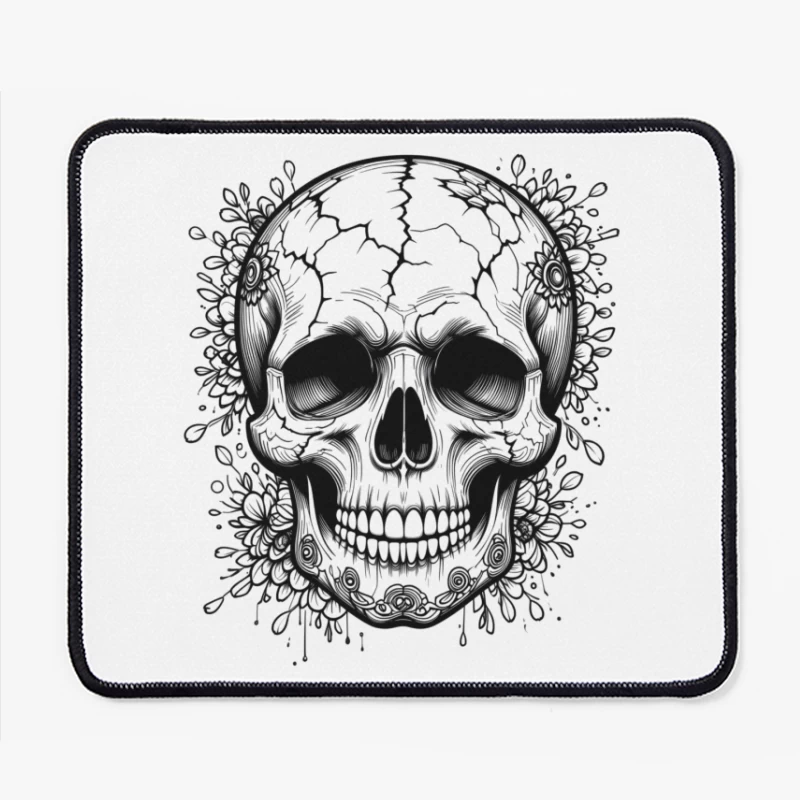 Decorative Skull Illustration Mouse Pad