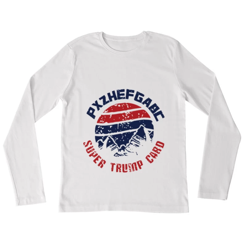Berg, Super Trumpf Karte, Grafikdesign Damen Langarm T-Shirt