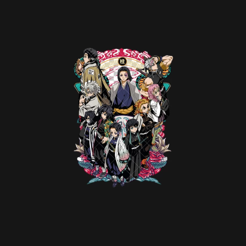 Gruppe von Charakteren aus Demon Slayer Herren T-Shirt