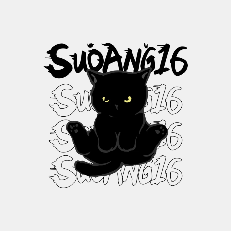 Niedliche schwarze Katze Illustration Herren Tanktops