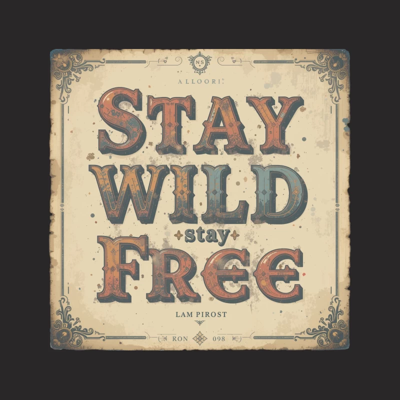 Vintage Inspirational Typography Design Tapestry