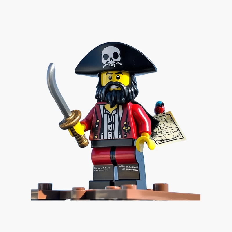 LEGO Pirate Minifigure with Sword and Map Cotton Tote Bag