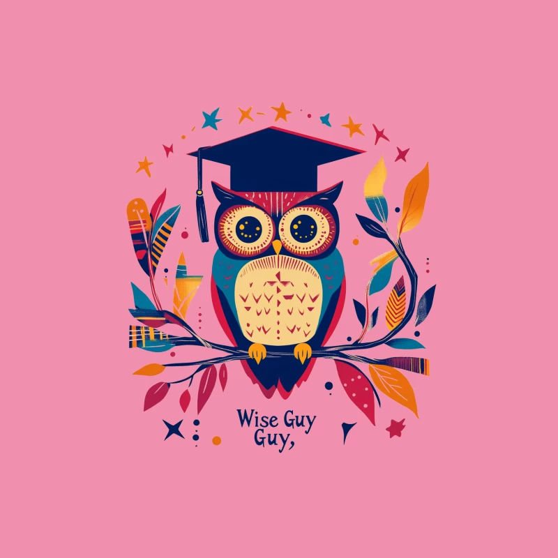 Wise Owl Graduate: Colorful Education Illustration Female T-Shirt
