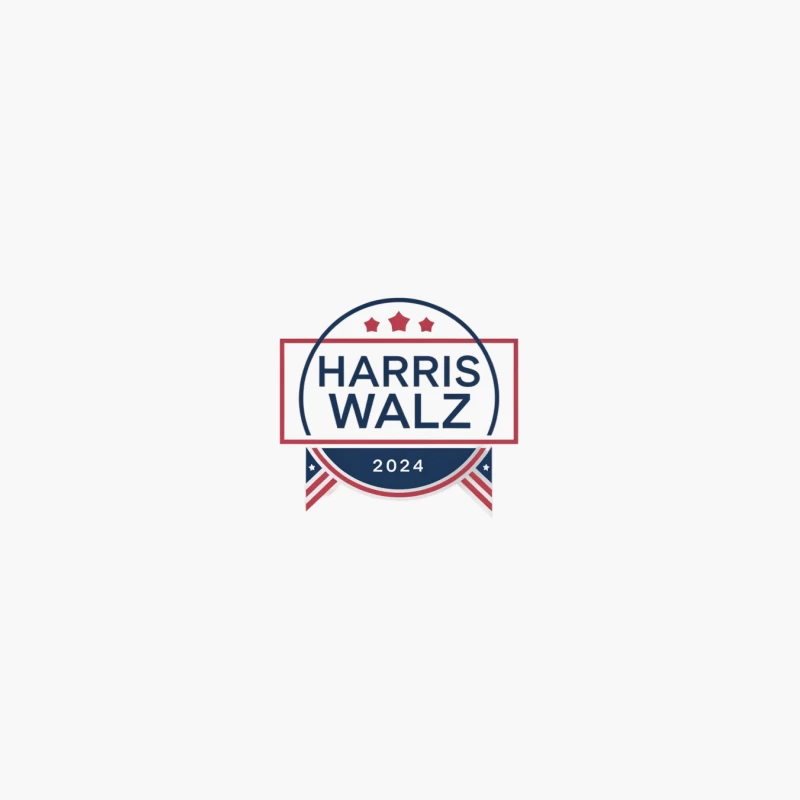 Harris Walz 2024 Presidential Campaign Logo with American Symbolism Cotton Tote Bag