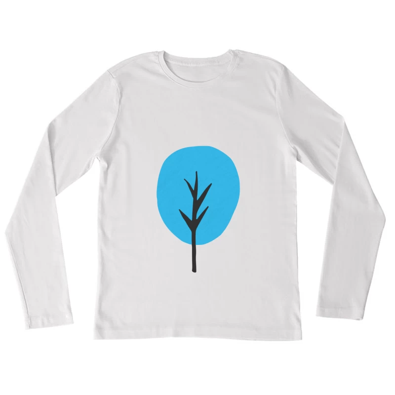 Arbre abstrait bleu Femme Manches Longues T-Shirt