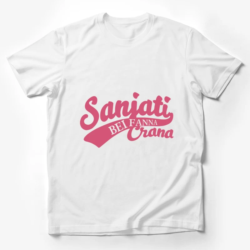 Rosa Retro-Logo-Design Herren T-Shirt